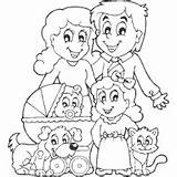 Coloring Family Happy Pages Surfnetkids Families Grandparents People sketch template
