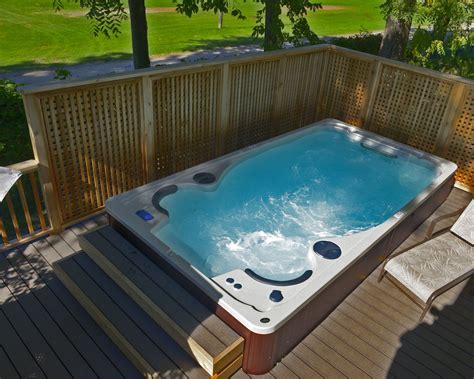 swim spa backyard ideas   relaxing oasis