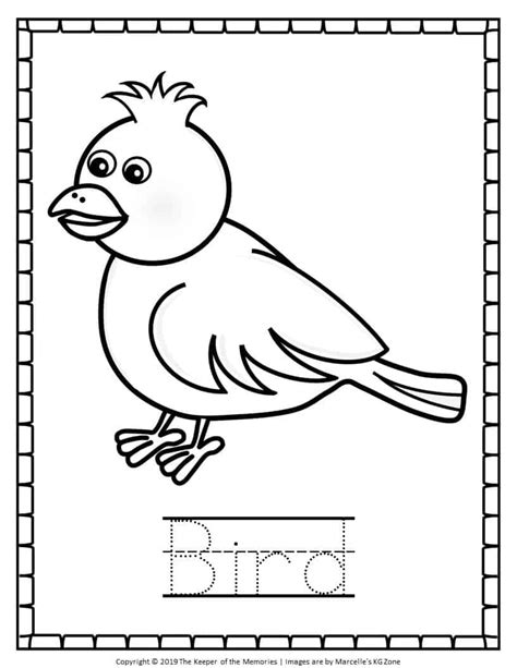 printable bird coloring pages  keeper   memories
