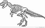 Dinosaur Coloring Pages Skeleton Dinosaurs Drawing Bones Kids Fossils sketch template