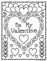 Coloring Valentine Pages Printable Kids Valentines Party A4 sketch template