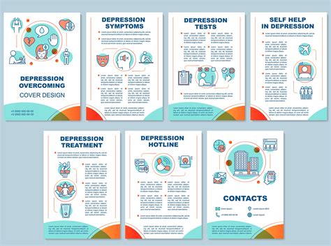 depression overcoming brochure pre designed vector graphics