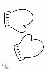 Mitten Colouring Mittens sketch template