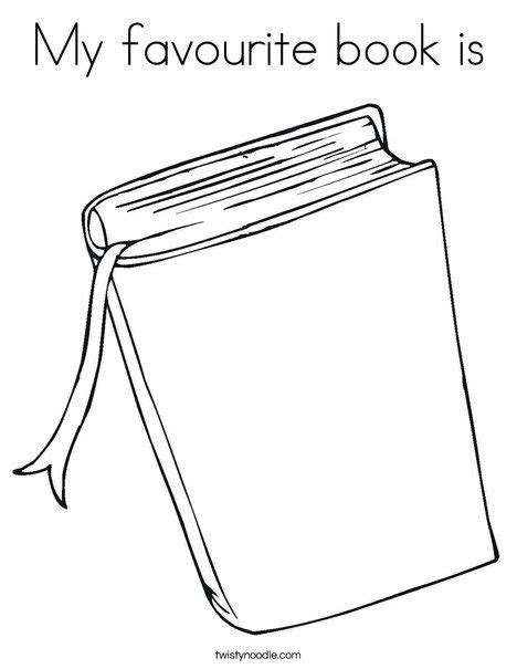 favourite book  coloring page twisty noodle book writing