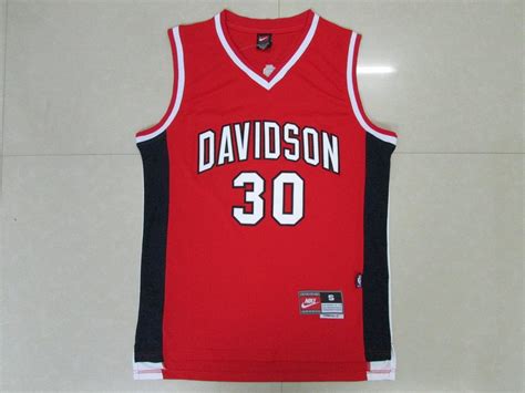 Stephen Curry 30 Davidson College Wildcat Stitched Red Jersey Size S 2xl
