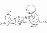 Meisje Kleurplaat Hond sketch template