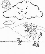Weather Kolorowanki Clouds Pogoda Dzieci Conversando Nuvem Cachorro Tudodesenhos sketch template