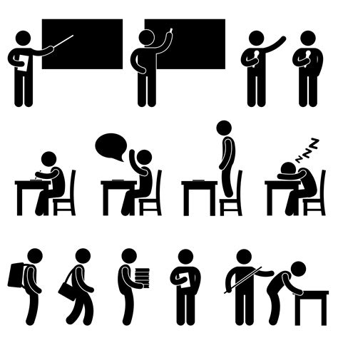 school teacher student class classroom symbol  vector art