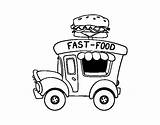 Food Truck Coloring Burger Coloringcrew Colorear Blank Template sketch template