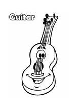 Coloring Guitar Music Pages Face sketch template