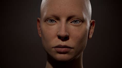 3d model realistic female head vr ar low poly cgtrader
