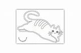 Cat Coloring Playful Running Pages sketch template