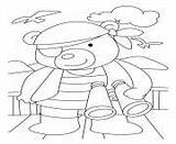 Bear Coloring Pages Teddy Detective sketch template