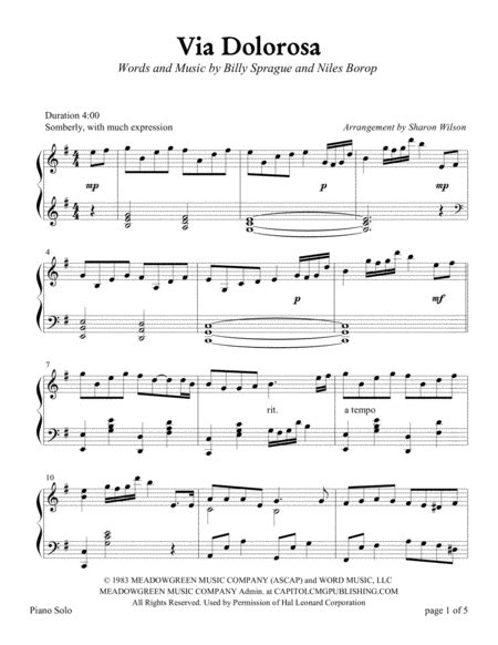 Download Via Dolorosa Piano Solo Sheet Music By Sandi