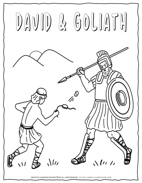 david  goliath bible coloring pages planerium