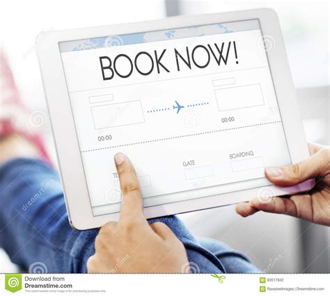 booking ticket air  travel trip vacation concept stock photo image  tourism browsing
