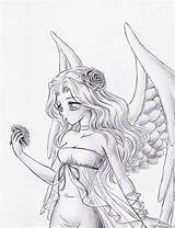 Angel Drawing Sketch Coloring Pages Drawings Angels Anime Easy Fairy Draw Pencil Deviantart Wings Ange Sketches Manga Demon Dark Sheets sketch template
