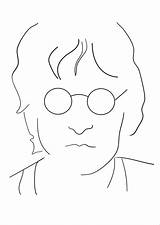 Lennon Beatles Facil Desenhar Linha sketch template
