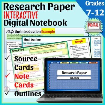 research paper bundle note cards outlines mla  edition digital