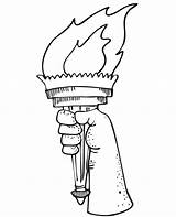 Torch Patriotic sketch template