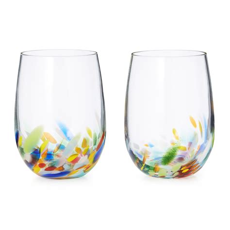 colored wine glasses stemless anthropologie isadora stemless wine