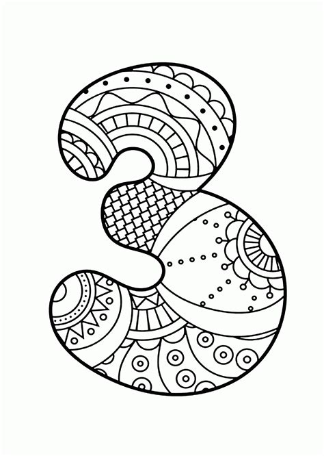pattern number  coloring pages  kids counting numbers printables