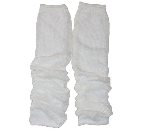 White Luxury Knit Leg Warmer Playful Sophisticated Footwear And Legwear