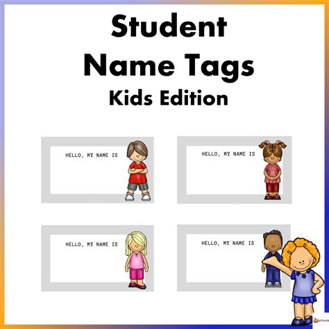 editable  tags kids edition volume    teachers