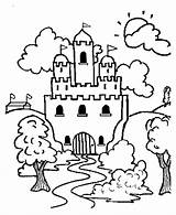 Coloring Castle Castles Medieval Pages Landscape Printable Drawing Outline Nature Sheets Cliparts Clipart Clip Book Princess Disney Fantasy Sand Children sketch template