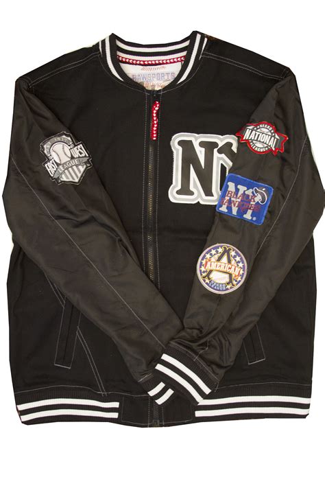 negro league mens black yankees twill bomber front zip jacket ebay
