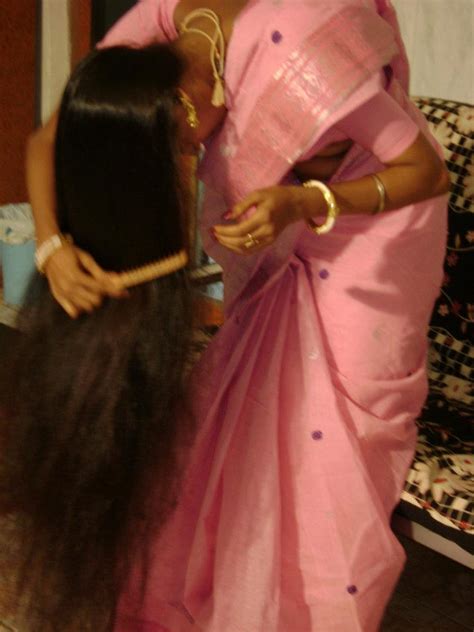Indian Long Hair Girls Long Hair Combing Brushing And