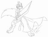 Wolf Anthro Furry Male Lineart Template Strife Cloud sketch template