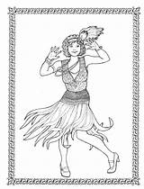 Coloring Dancers Dancer Pages Exotic Costumes Book Coloriage Books Tableau Choisir Un Getdrawings Drawing Adult sketch template