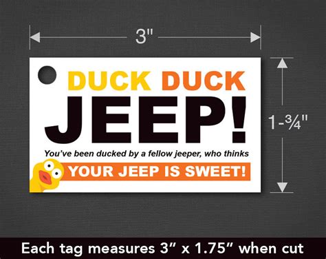 printable editable  printable duck duck jeep tags