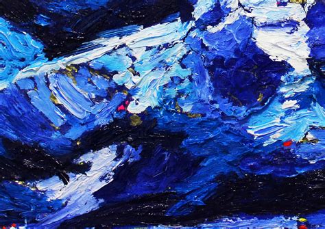 acryl gemaelde abstrakt tief blau original vom kuenstler handgemalt