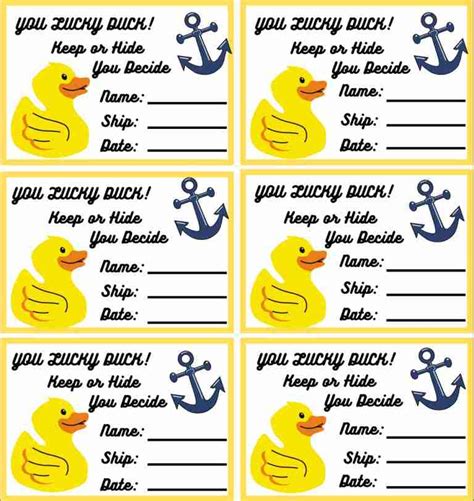cruise duck tags  printable guide  geek moms