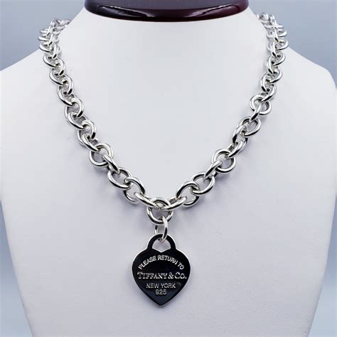 tiffany   return  tiffany  sterling silver heart charm necklace  smartshop
