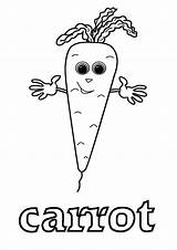 Carrot Coloring Pages Carrots Printable Cartoon Vegetables Worksheets English Vegetable Kids Corn Veggies Fruits Ms A4 Song Description Cucumber Potato sketch template
