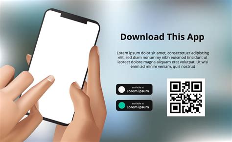 landing page banner advertising  downloading app  mobile phone hand holding smartphone