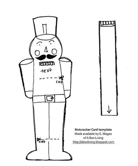 nutcracker card template  christmas crafts