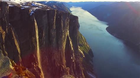 drone captures stunning views  norway    weather channel