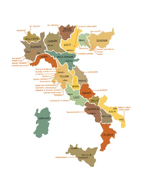 wine regions map  italy italy wine regions map vidianicom maps