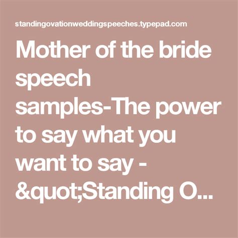 mother of the bride speech samples the power to say what you want to