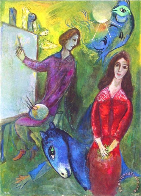 marc chagall  artist   model painting  artist   model print  sale