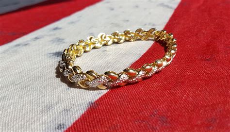 vintage gold   sterling china bracelet etsy   vintage gold antique jewelry