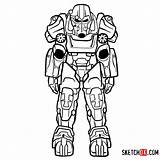 Fallout Armor Power Drawing Draw Drawings Games Clipartmag Paintingvalley sketch template