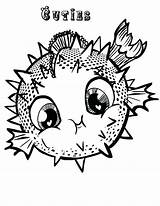 Coloring Fish Puffer Pufferfish Drawing Porcupine Pages Printable Cute Getcolorings Realistic Getdrawings Paintingvalley Print sketch template