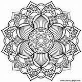 Coloring Pages Teens Zentangle Flower Printable sketch template
