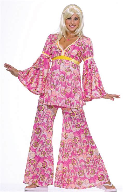 Flower Power Hippie Adult Costume 1960s Party Costume 1960s Costumes