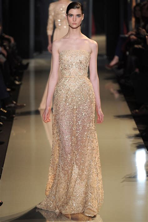 gorgeous golden gowns  elie saabs couture show